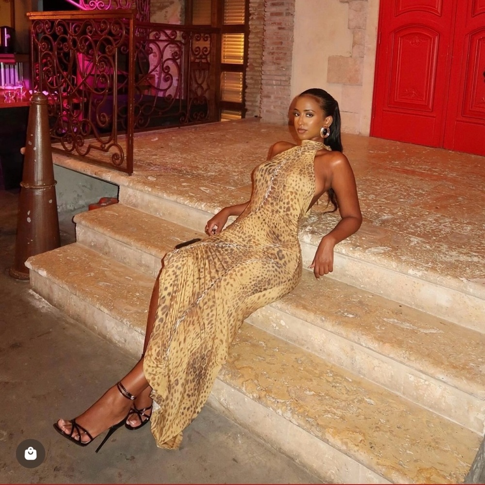 THE KRIPT cheetah midi dress size small